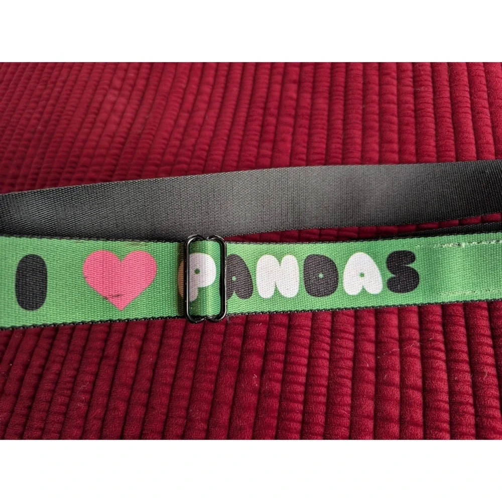 Cadillac Seatbelt Belt by Buckle Down I Love Pandas Vintage USA Y2K 90s Grunge